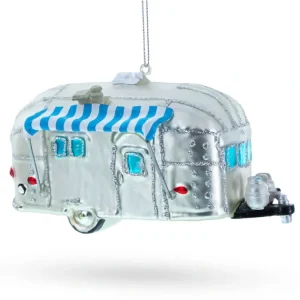 Shop All | Camper Trailer With Awning - Blown Glass Christmas Ornament - CaringForTots - Professional Baby and Children's Products | Caring for Growth, Caring for Every Moment