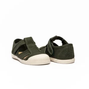 Shop All | Canvas Captoe Sandal In Green - CaringForTots - Professional Baby and Children's Products | Caring for Growth, Caring for Every Moment