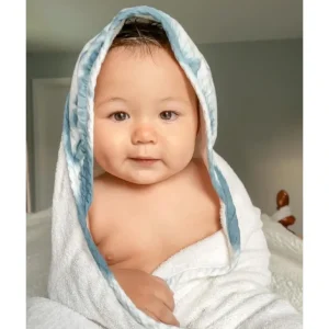 Shop All | Caspian Hooded Towel Blue Tie Dye Print - CaringForTots - Professional Baby and Children's Products | Caring for Growth, Caring for Every Moment