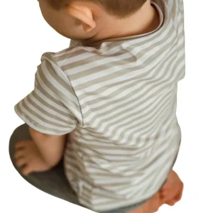Shop All | Champagne Stripe T-shirt - CaringForTots - Professional Baby and Children's Products | Caring for Growth, Caring for Every Moment