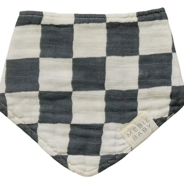 Shop All | Charcoal Checkered Muslin Bib - CaringForTots - Professional Baby and Children's Products | Caring for Growth, Caring for Every Moment