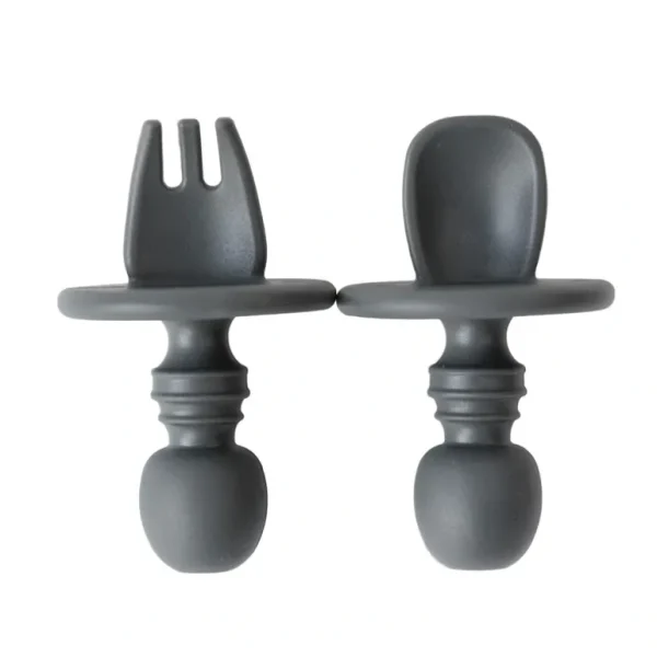 Shop All | Charcoal Mini Spoon And Fork Set - CaringForTots - Professional Baby and Children's Products | Caring for Growth, Caring for Every Moment
