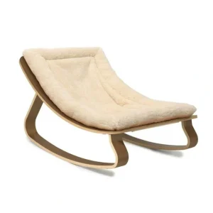 Shop All | Charlie Crane LEVO Baby Rocker - Walnut + Teddy Fur Milk - CaringForTots - Professional Baby and Children's Products | Caring for Growth, Caring for Every Moment
