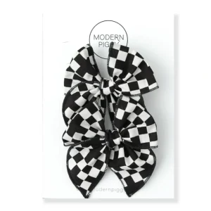 Shop All | Checkers | Pigtail Set - Petite Party Bow - CaringForTots - Professional Baby and Children's Products | Caring for Growth, Caring for Every Moment