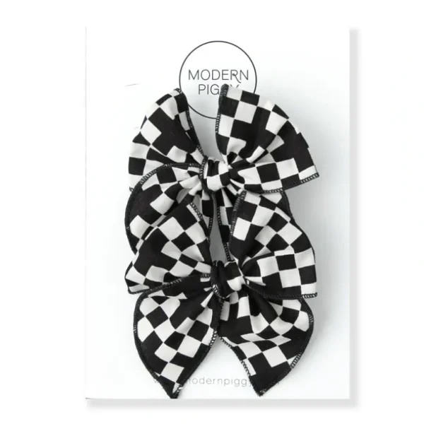 Shop All | Checkers | Pigtail Set - Petite Party Bow - CaringForTots - Professional Baby and Children's Products | Caring for Growth, Caring for Every Moment