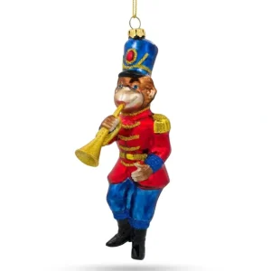 Shop All | Cheerful Monkey Nutcracker With Trumpet - Blown Glass Christmas Ornament - CaringForTots - Professional Baby and Children's Products | Caring for Growth, Caring for Every Moment