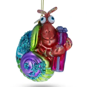 Shop All | Cheerful Shrimp With Gifts - Blown Glass Christmas Ornament - CaringForTots - Professional Baby and Children's Products | Caring for Growth, Caring for Every Moment