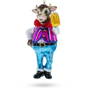 Shop All | Cheers! Bull Hoisting A Cold One Beer - Blown Glass Christmas Ornament - CaringForTots - Professional Baby and Children's Products | Caring for Growth, Caring for Every Moment