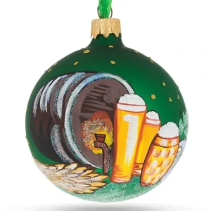 Shop All | Cheers To The Beer Barrel - Blown Glass Ball Christmas Ornament 3.25 Inches - CaringForTots - Professional Baby and Children's Products | Caring for Growth, Caring for Every Moment