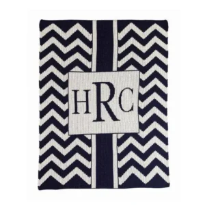 Shop All | Chevron With Monogram Box Stroller Blanket - CaringForTots - Professional Baby and Children's Products | Caring for Growth, Caring for Every Moment