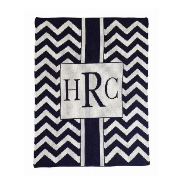 Shop All | Chevron With Monogram Box Stroller Blanket - CaringForTots - Professional Baby and Children's Products | Caring for Growth, Caring for Every Moment