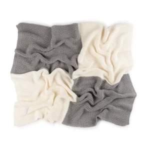 Shop All | Chunky Knit Color Block Blanket ~ Grey - CaringForTots - Professional Baby and Children's Products | Caring for Growth, Caring for Every Moment