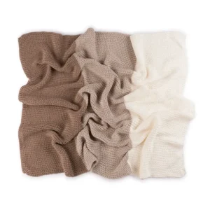 Shop All | Chunky Knit Stripe Blanket ~ Toupe - CaringForTots - Professional Baby and Children's Products | Caring for Growth, Caring for Every Moment