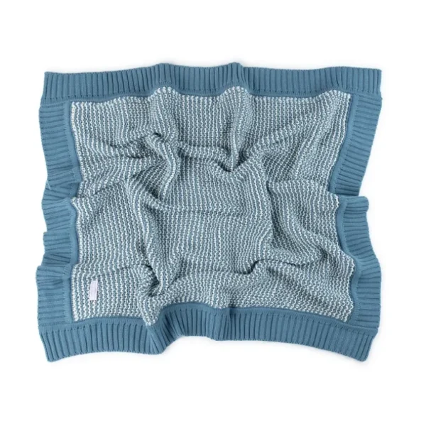 Shop All | Chunky Knit Tweed Blanket - Blue - CaringForTots - Professional Baby and Children's Products | Caring for Growth, Caring for Every Moment