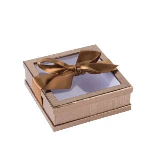 Shop All | Clear Window Gift Boxes Gold 6" X 6" X 2" 6 Pack With Ribbon - CaringForTots - Professional Baby and Children's Products | Caring for Growth, Caring for Every Moment