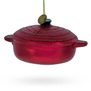 Shop All | Cooking Inspiration: Red Pot - Blown Glass Christmas Ornament - CaringForTots - Professional Baby and Children's Products | Caring for Growth, Caring for Every Moment