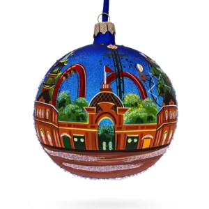 Shop All | Copenhagen, Denmark Glass Ball Christmas Ornament 4 Inches - CaringForTots - Professional Baby and Children's Products | Caring for Growth, Caring for Every Moment