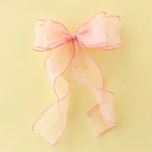 Shop All | Coral Dot | Statement Ribbon Bow - CaringForTots - Professional Baby and Children's Products | Caring for Growth, Caring for Every Moment