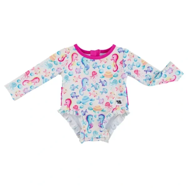 Shop All | Coral Rash Guard Swimsuit- Baby - CaringForTots - Professional Baby and Children's Products | Caring for Growth, Caring for Every Moment