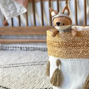 Shop All | Cotton + Jute Storage Bin - CaringForTots - Professional Baby and Children's Products | Caring for Growth, Caring for Every Moment