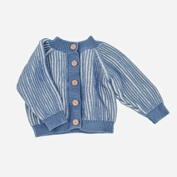 Shop All | Cotton Brioche Cardigan, Dusty Blue - CaringForTots - Professional Baby and Children's Products | Caring for Growth, Caring for Every Moment