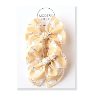 Shop All | Cottontail | Pigtail Set - Petite Party Bow - CaringForTots - Professional Baby and Children's Products | Caring for Growth, Caring for Every Moment
