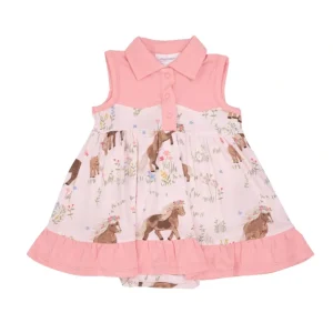 Shop All | Cowgirl Bodysuit Dress - Watercolor Ponies - CaringForTots - Professional Baby and Children's Products | Caring for Growth, Caring for Every Moment