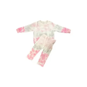 Shop All | Crew Legging Set - Pink Grey Tie Dye - CaringForTots - Professional Baby and Children's Products | Caring for Growth, Caring for Every Moment