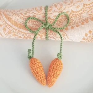 Shop All | Crochet Easter Carrot Napkin Tie- Set Of 4 - CaringForTots - Professional Baby and Children's Products | Caring for Growth, Caring for Every Moment