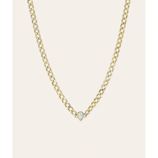 Shop All | Cuban Link Pear Diamond Choker - CaringForTots - Professional Baby and Children's Products | Caring for Growth, Caring for Every Moment
