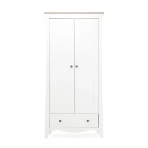 Shop All | CuddleCo Clara 2-Door Double Wardrobe - White/Ash - CaringForTots - Professional Baby and Children's Products | Caring for Growth, Caring for Every Moment