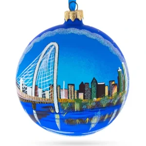 Shop All | Dallas, Texas Glass Ball Christmas Ornament 4 Inches - CaringForTots - Professional Baby and Children's Products | Caring for Growth, Caring for Every Moment
