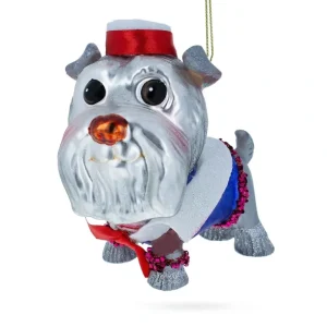 Shop All | Dapper Schnauzer Sporting A Hat - Blown Glass Christmas Ornament - CaringForTots - Professional Baby and Children's Products | Caring for Growth, Caring for Every Moment