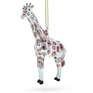 Shop All | Dazzling Glittered Giraffe Safari - Blown Glass Christmas Ornament - CaringForTots - Professional Baby and Children's Products | Caring for Growth, Caring for Every Moment
