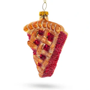 Shop All | Delectable Cherry Pie Slice - Blown Glass Christmas Ornament - CaringForTots - Professional Baby and Children's Products | Caring for Growth, Caring for Every Moment