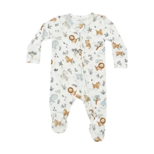Shop All | Delicate Safari 2-Way Zipper Footie - CaringForTots - Professional Baby and Children's Products | Caring for Growth, Caring for Every Moment