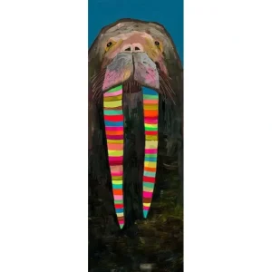 Shop All | Designer Walrus on Blue Canvas Reproduction - CaringForTots - Professional Baby and Children's Products | Caring for Growth, Caring for Every Moment
