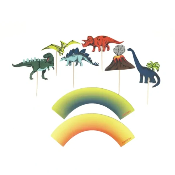 Shop All | Dinosaur Cupcake Toppers And Wrappers, 12 Ct - CaringForTots - Professional Baby and Children's Products | Caring for Growth, Caring for Every Moment