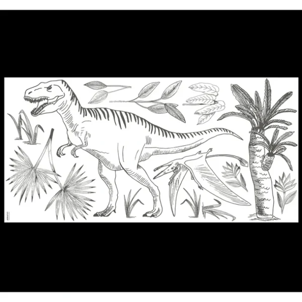 Shop All | Dinosaurus - Wall Decals Muraux - Dinosaurs: T - Rex, Pteranodon And Palm Tree - CaringForTots - Professional Baby and Children's Products | Caring for Growth, Caring for Every Moment