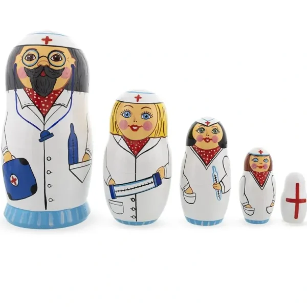Shop All | Doctor & Nurses Wooden Nesting Dolls - CaringForTots - Professional Baby and Children's Products | Caring for Growth, Caring for Every Moment
