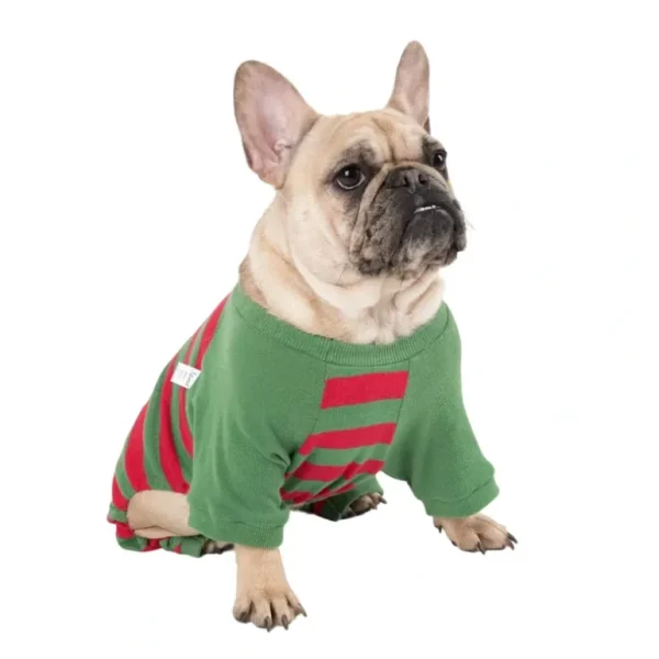 Shop All | Dog Cotton Red & Green Stripes Pajamas - CaringForTots - Professional Baby and Children's Products | Caring for Growth, Caring for Every Moment