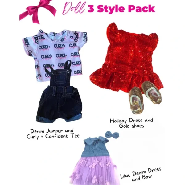Shop All | Doll 3-style Pack - For 18" Dolls - CaringForTots - Professional Baby and Children's Products | Caring for Growth, Caring for Every Moment