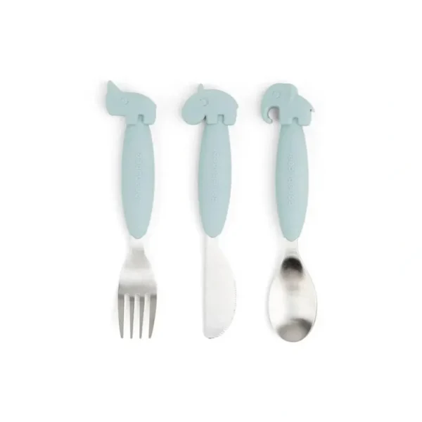 Shop All | Done by Deer Easy-Grip Cutlery Set - Blue - Deer Friends - CaringForTots - Professional Baby and Children's Products | Caring for Growth, Caring for Every Moment
