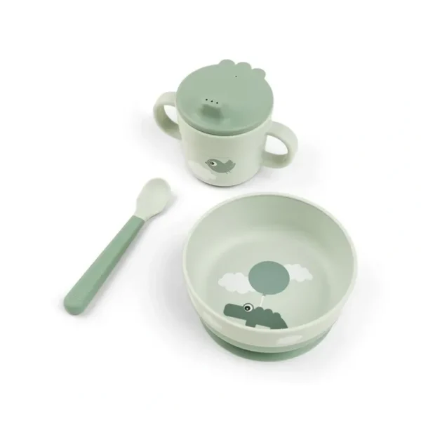 Shop All | Done by Deer Foodie First Meal Set - Green - Happy Clouds - CaringForTots - Professional Baby and Children's Products | Caring for Growth, Caring for Every Moment