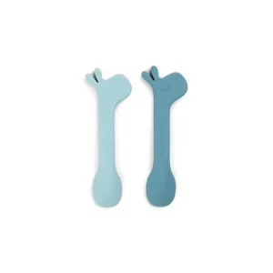 Shop All | Done by Deer Silicone Spoon - 2 Pack - Blue - Lalee - CaringForTots - Professional Baby and Children's Products | Caring for Growth, Caring for Every Moment