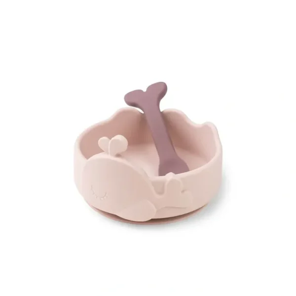 Shop All | Done by Deer Silicone Stick & Stay Bowl + Baby Spoon - Powder - Wally - CaringForTots - Professional Baby and Children's Products | Caring for Growth, Caring for Every Moment