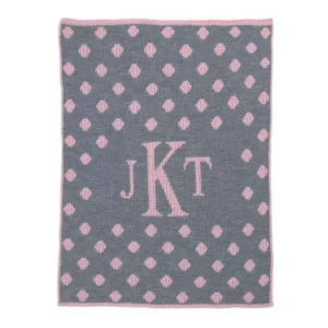 Shop All | Dotted Monogram Stroller Blanket - CaringForTots - Professional Baby and Children's Products | Caring for Growth, Caring for Every Moment