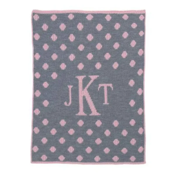 Shop All | Dotted Monogram Stroller Blanket - CaringForTots - Professional Baby and Children's Products | Caring for Growth, Caring for Every Moment