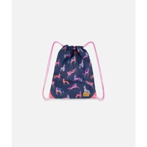 Shop All | Drawstring Bag Navy Printed Unicorn by Deux par Deux - CaringForTots - Professional Baby and Children's Products | Caring for Growth, Caring for Every Moment