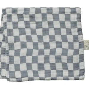 Shop All | Dusty Blue Wavy Checkered Muslin Burp Cloth - CaringForTots - Professional Baby and Children's Products | Caring for Growth, Caring for Every Moment